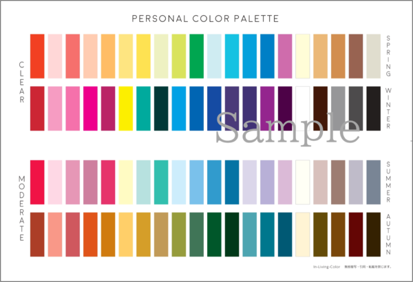 色の三属性別パーソナルカラーパレット